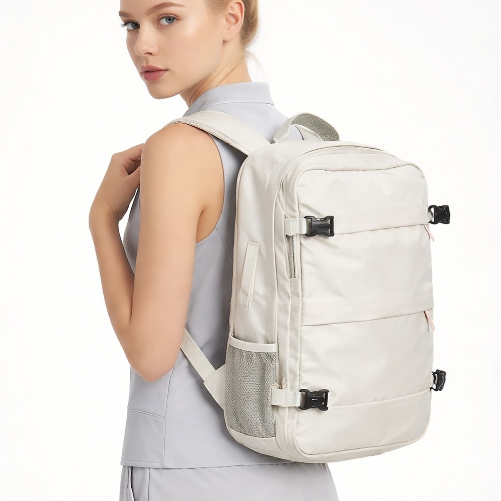 Stylish Cream Backpack Hiking School Large NEW